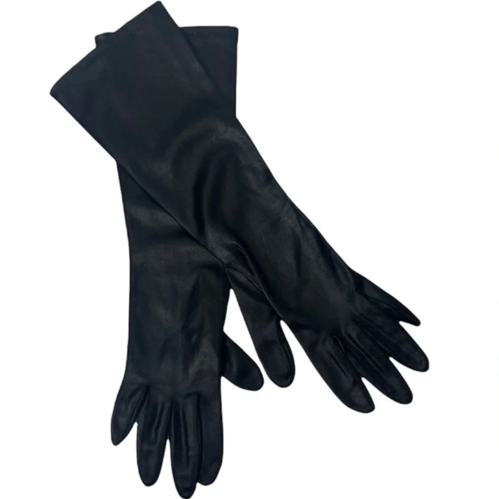 Long Length Gloves Black Vintage Dress Gloves Victorian Edwardian Audrey Hepburn